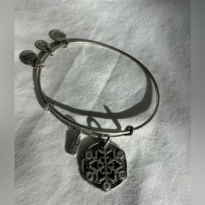 Alex and Ani Snowflake charm bracelet silver